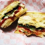 Chicken, Peppers and Cheese Panini Sandwich