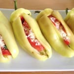 Grilled Gypsy Peppers Stuffed with Tomatoes
