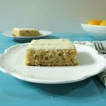 Meyer Lemon Snack Cake with Lemon Cream Cheese Frosting