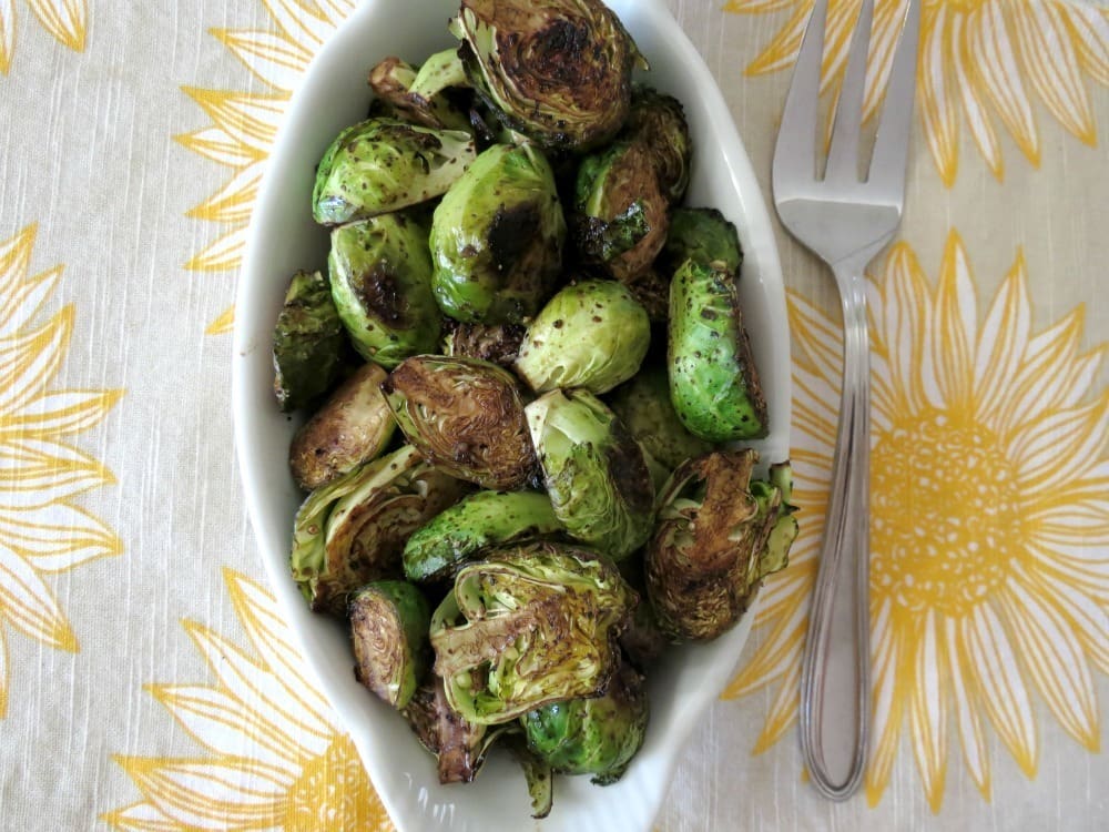 Oven Roasted Brussels Sprouts with Balsamic Glaze